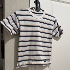 Abercrombie Kids White and Navy Striped Tee